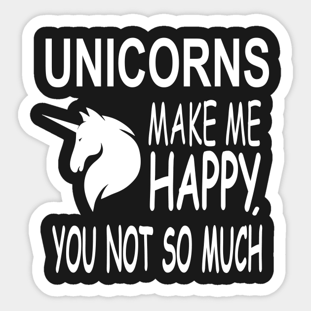 Unicorns Make Me Happy Sticker by phughes1980